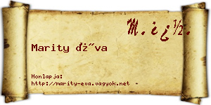 Marity Éva névjegykártya