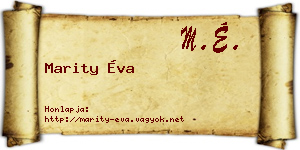 Marity Éva névjegykártya